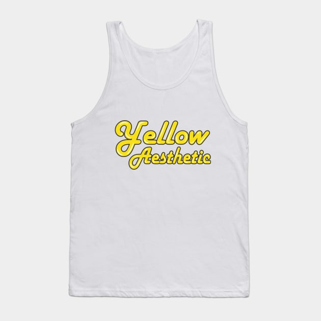 Happy Yellow Aesthetic Tank Top by FreckleFaceDoodles